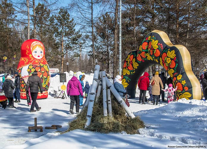 Масленица в Белово, Центральный парк, 14 марта 2021 г