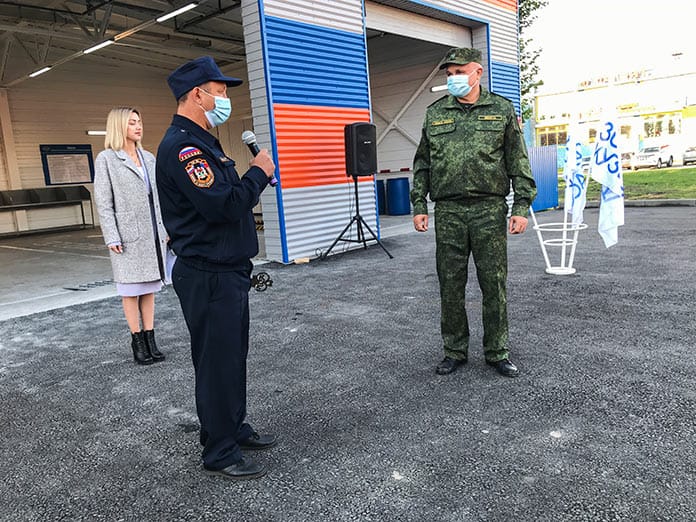 Открытие нового здания пожарной части №11 в поселке Бачатский, 2 октября 2020 г, Сергей Цивилев