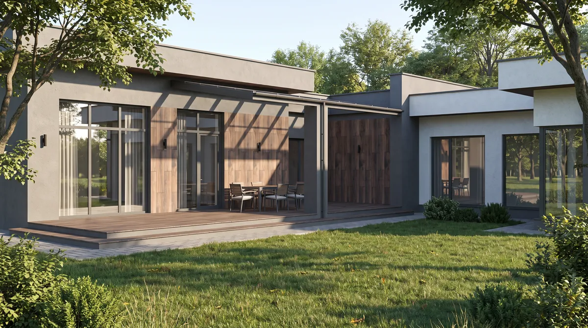 Одноэтажный дом с видом на лес, вид 7