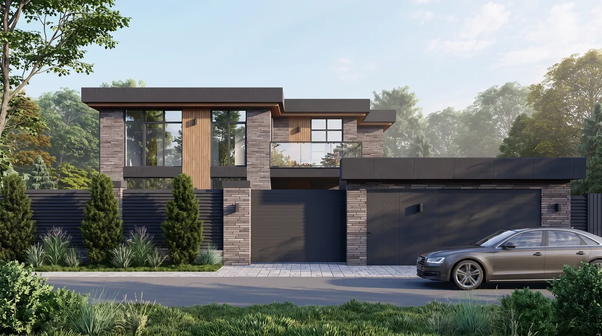 Двухэтажный дом с бассейном на 7 сотках, 300 м²