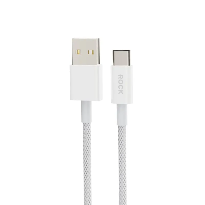 Зарядный кабель ROCK Z20 USB-A to USB-C с быстрой зарядкой 1м белый