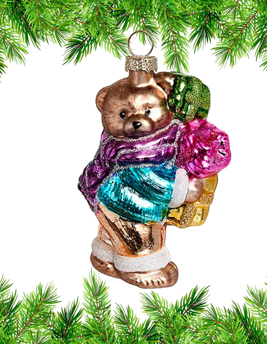 Елочная игрушка Мишутка с подарками 10.5 см от Holiday Classics