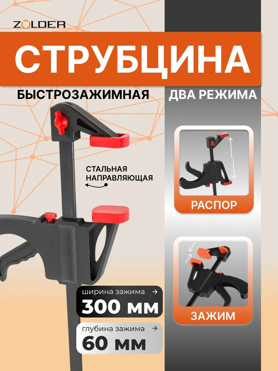 Универсальная быстрозажимная струбцина ZOLDER 12" для надежной фиксации
