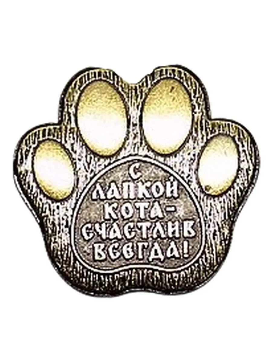 Брошь-значок Кошачья лапка из латуни для стильных женщин