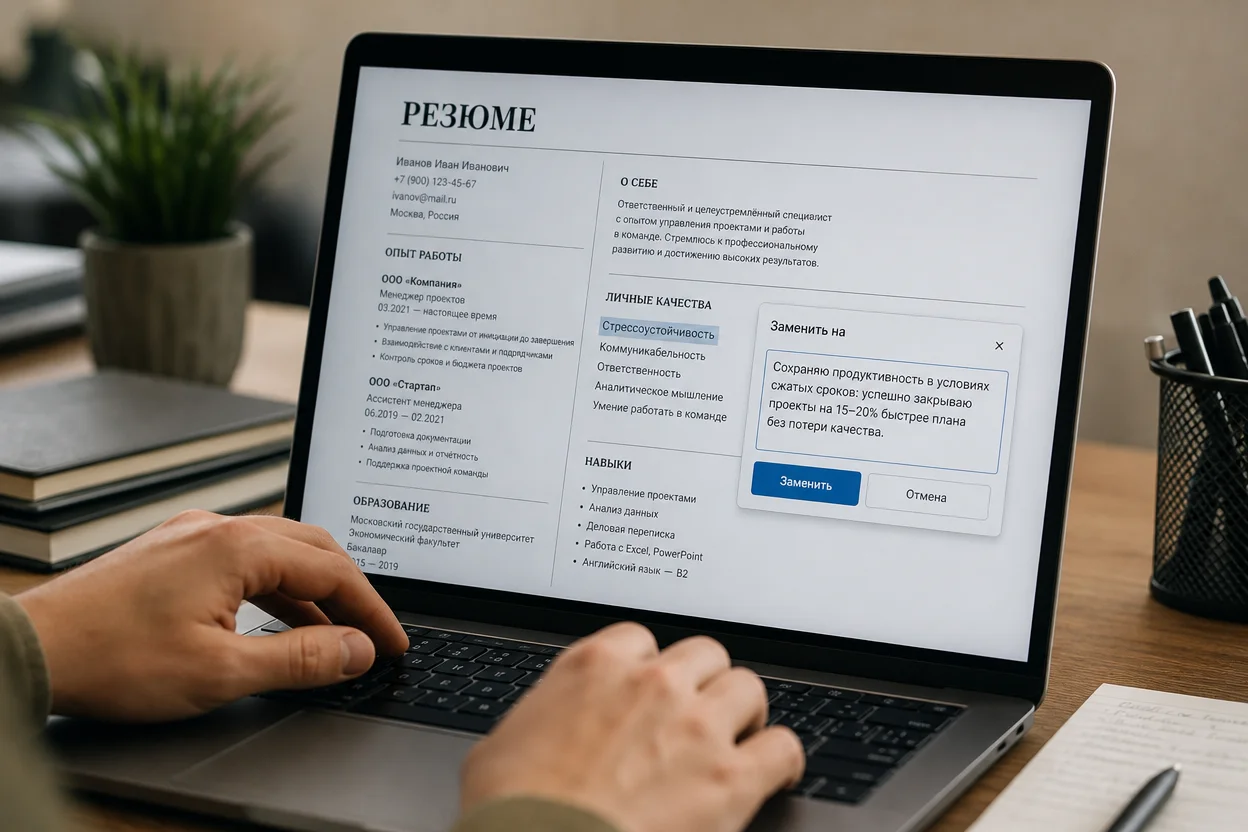 Личные качества для резюме на работу шаг 3: подтверждение качества цифрами