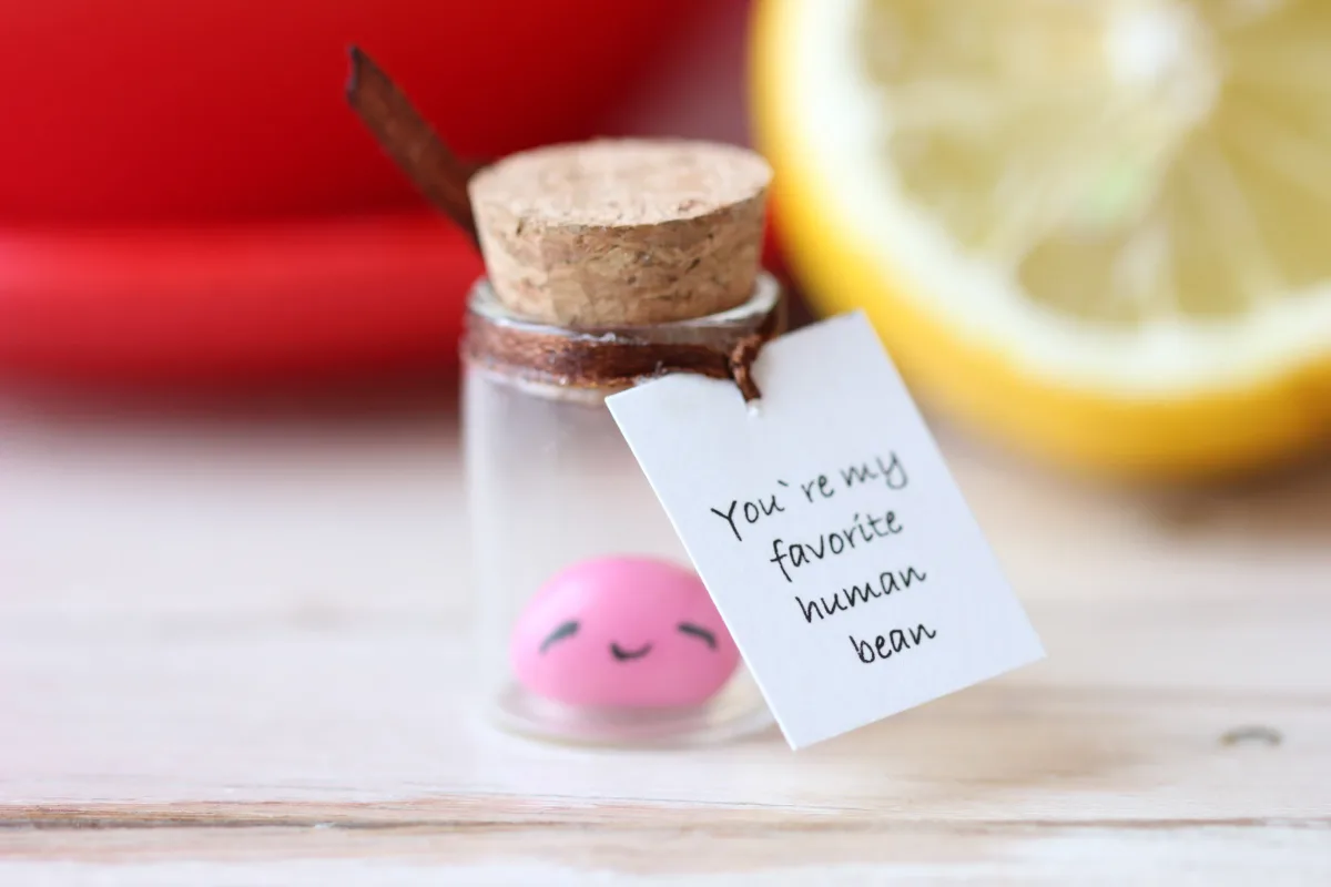 Jelly Bean Smiling Sweets in a Bottle Personalized Human Bean Keepsake Polymer Clay Realistic Handmade Bean Easter Fake Candy Party Favor