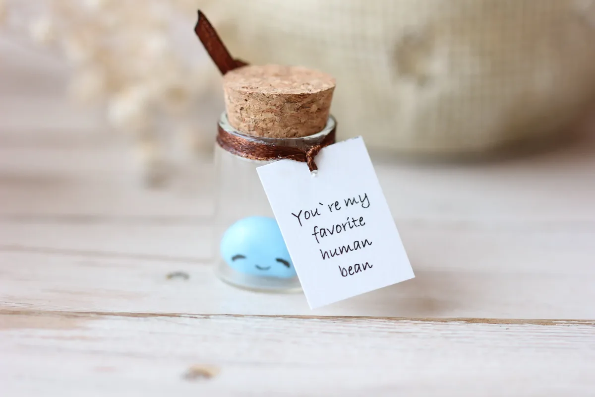 Jelly Bean Smiling Sweets in a Bottle Personalized Human Bean Keepsake Polymer Clay Realistic Handmade Bean Easter Fake Candy Party Favor 6