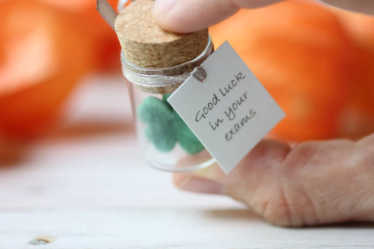Lucky Charms Glass Bottle: Personalized Tokens of Good Fortune Four Leaf Clover Good luck Gift Clover for Luck Unique Clover with Four Leafs 2