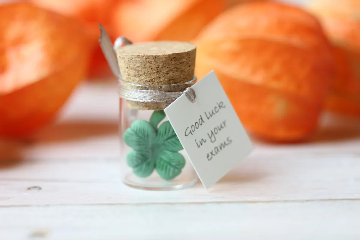 Lucky Charms Glass Bottle: Personalized Tokens of Good Fortune Four Leaf Clover Good luck Gift Clover for Luck Unique Clover with Four Leafs 7