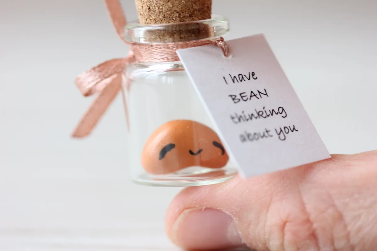 Miss You Gift Personalized Boyfriend Girlfriend Romantic Funny Vegan Gift Love Wish Jar Bean Quarantine Gift I have BEAN thinking about you 8