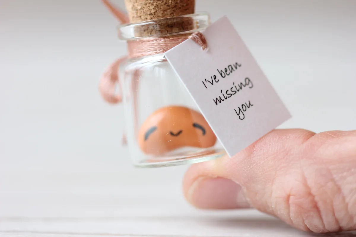 Miss You Gift Personalized Boyfriend Girlfriend Romantic Funny Vegan Gift Love Wish Jar Bean Quarantine Gift I have BEAN thinking about you 9