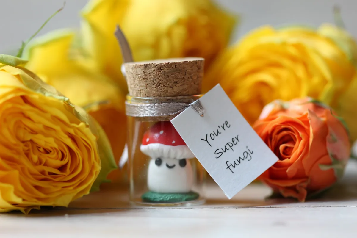 Mushroom Magic in Glass Bottle Miniature Figurine Fly Agaric Personalized Nature Inspired Gift For Mushroom Lover Friendship Appreciation 2