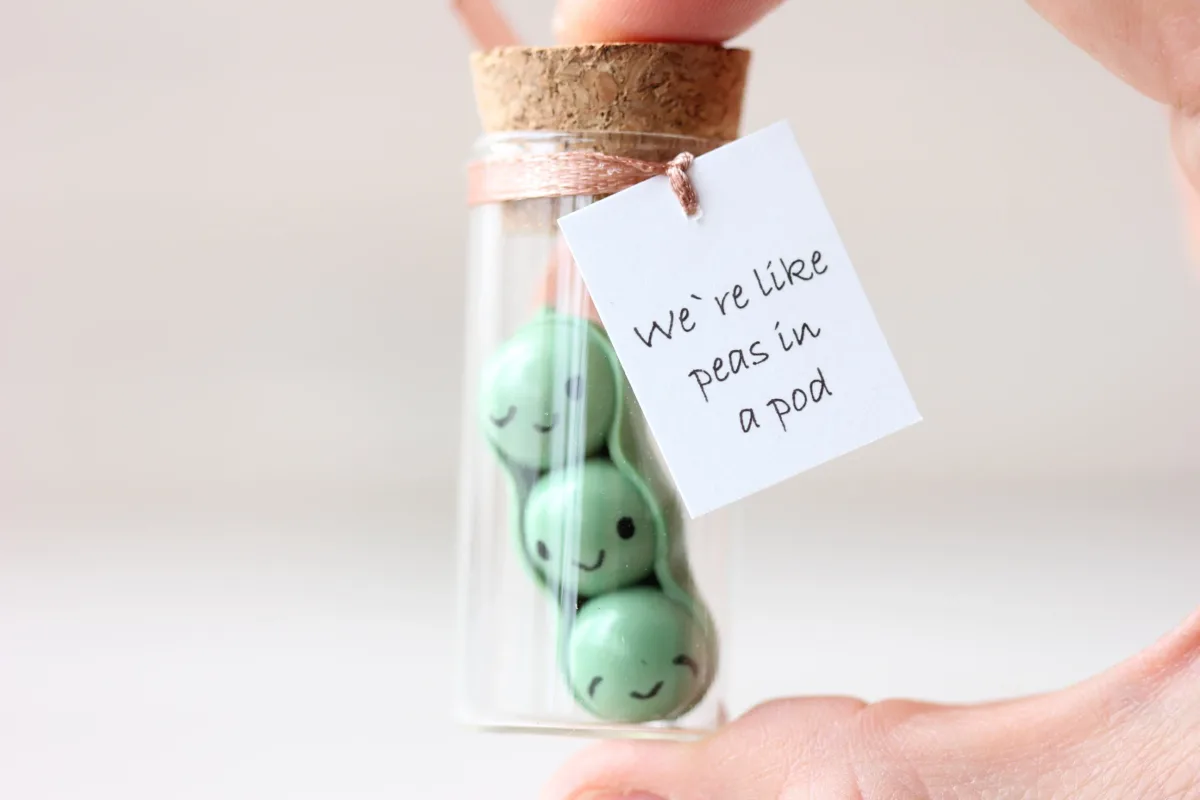 Pea-fectly Charming Three Peas in a Pod Funny Gift for Peas Lovers Personalized Party Favors Friendship Reminder Gift Family Present 6