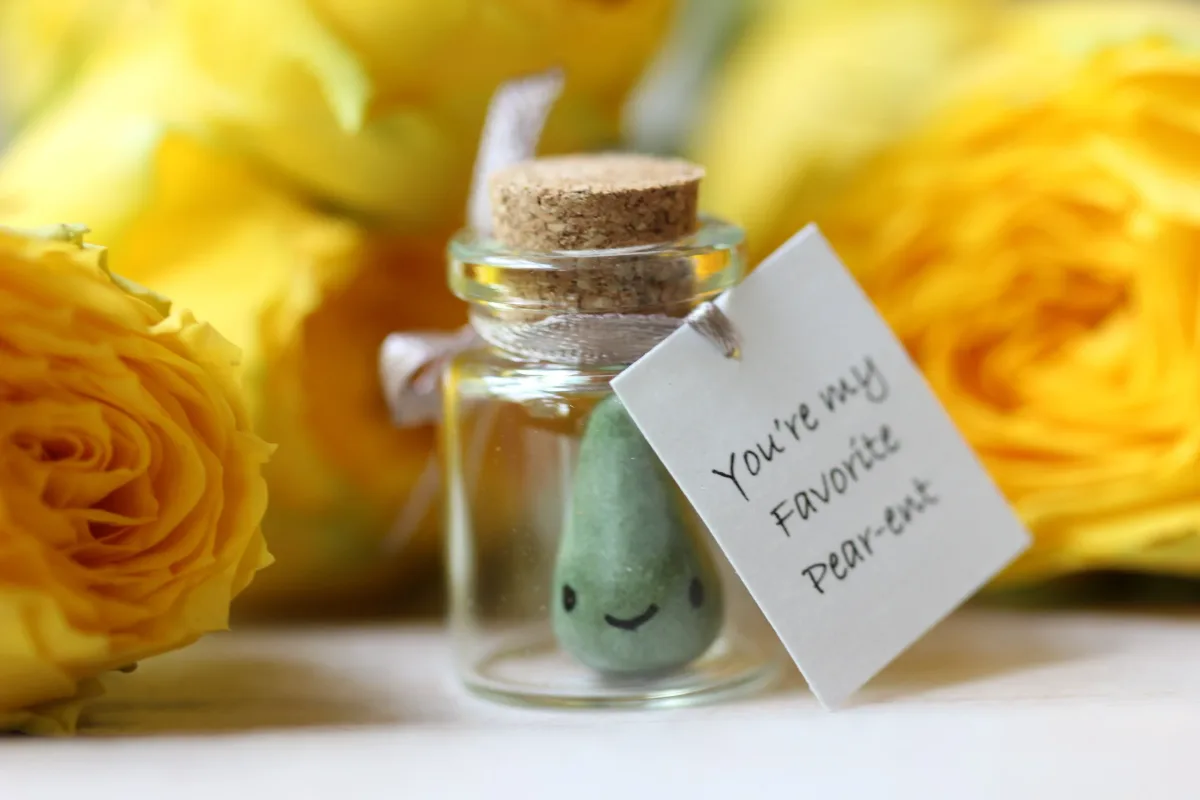 Pear-fection in a Bottle: Personalized Messages of Love and Friendship Pear Gift Mother's Father's Parent's Day Funny Gift Customized Preset 1
