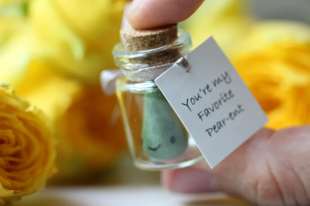 Pear-fection in a Bottle: Personalized Messages of Love and Friendship Pear Gift Mother's Father's Parent's Day Funny Gift Customized Preset 2