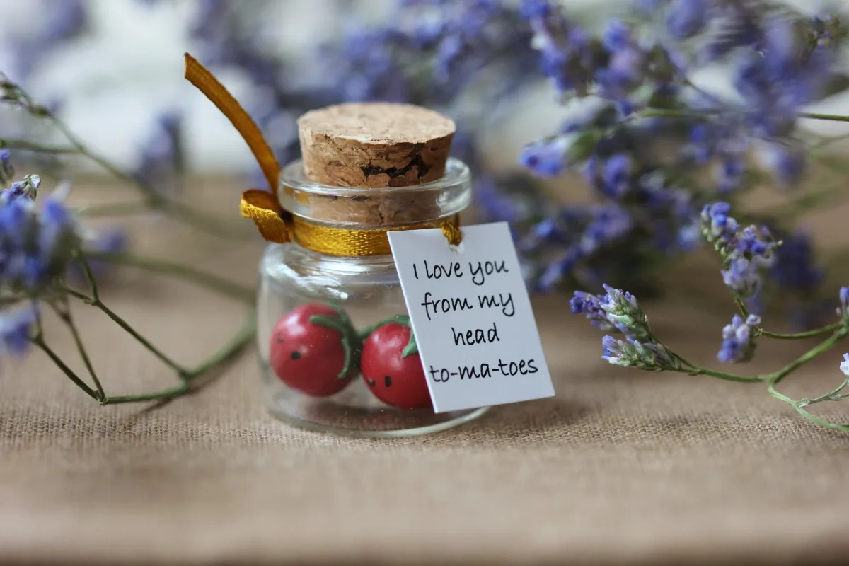Personalized Boyfriend Girlfriend Romantic Funny Gift I love you from my head to-ma-toes Figurines Tomatoes Customized Vegan Family Gift 1
