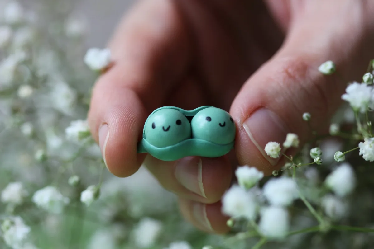 Two Peas in a Pod Polymer Clay Figurine Pea Vegan Personalized Boyfriend Girlfriend Funny Gift Customized Party Favors Romantic Present 4