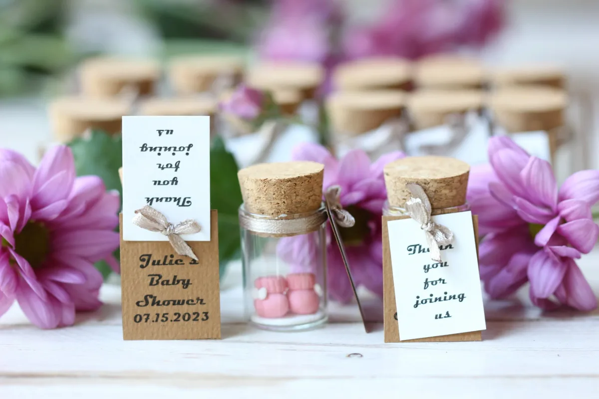 Baby Shower Favor Gender Reveal Keepsake Personalized Booties Girl Boy 1 Birthday Custom Baptism Favor Meaningful Baby Shower Tokens in Bulk