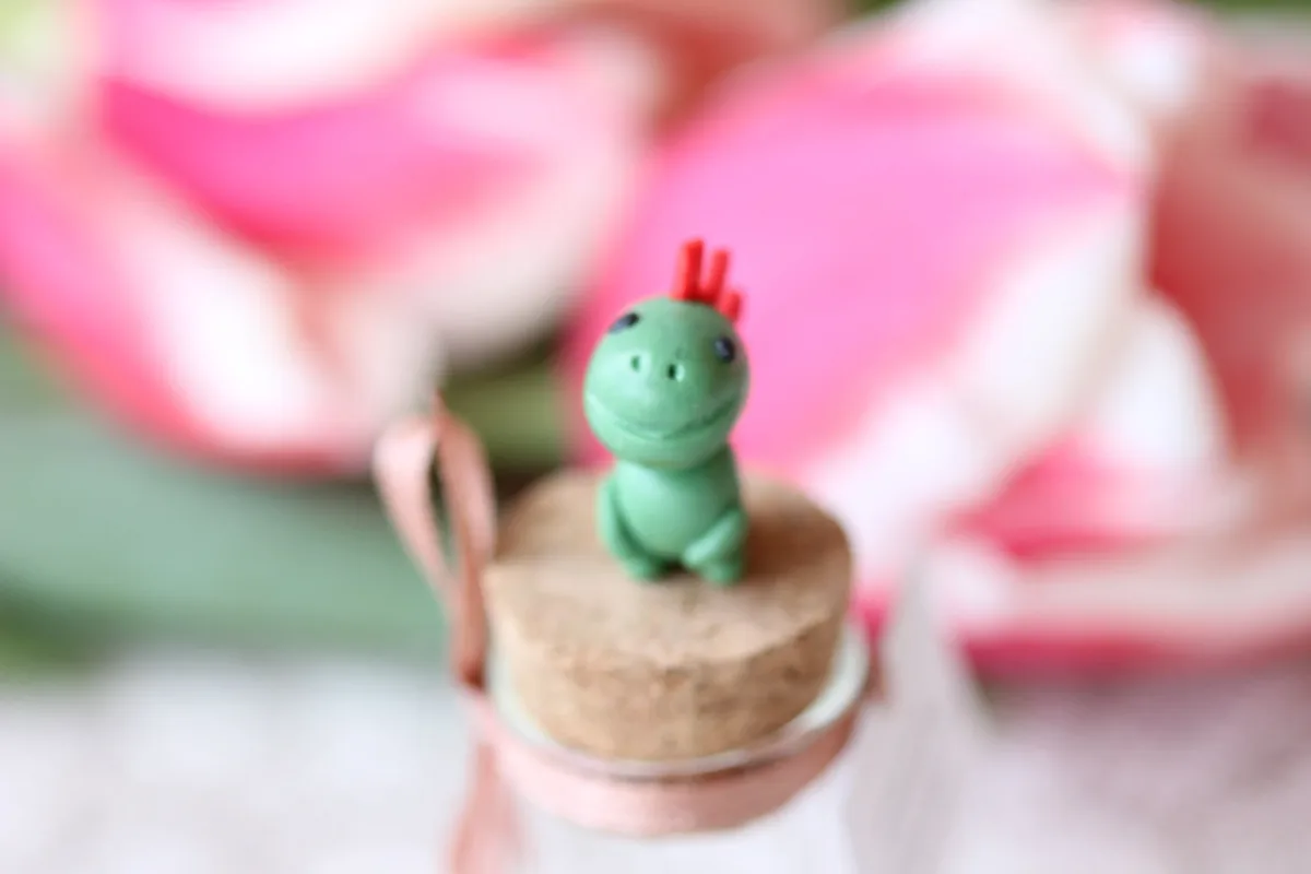 Dino in a Bottle - Personalized Polymer Clay Dinosaur with Custom Label, Miniature Dinosaur, Birthday Gift, Party Favors Gift for Coworkers 7