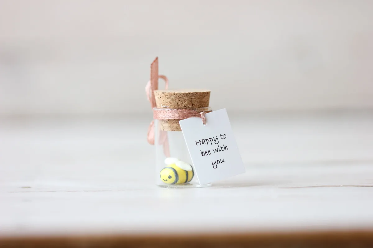 Hap-bee Birthday Wishes Glass Bottle with a Cute Little Bee Boyfriend Girlfriend Personalized Birthday Gift Beekeeper Gift Teen Gift 8