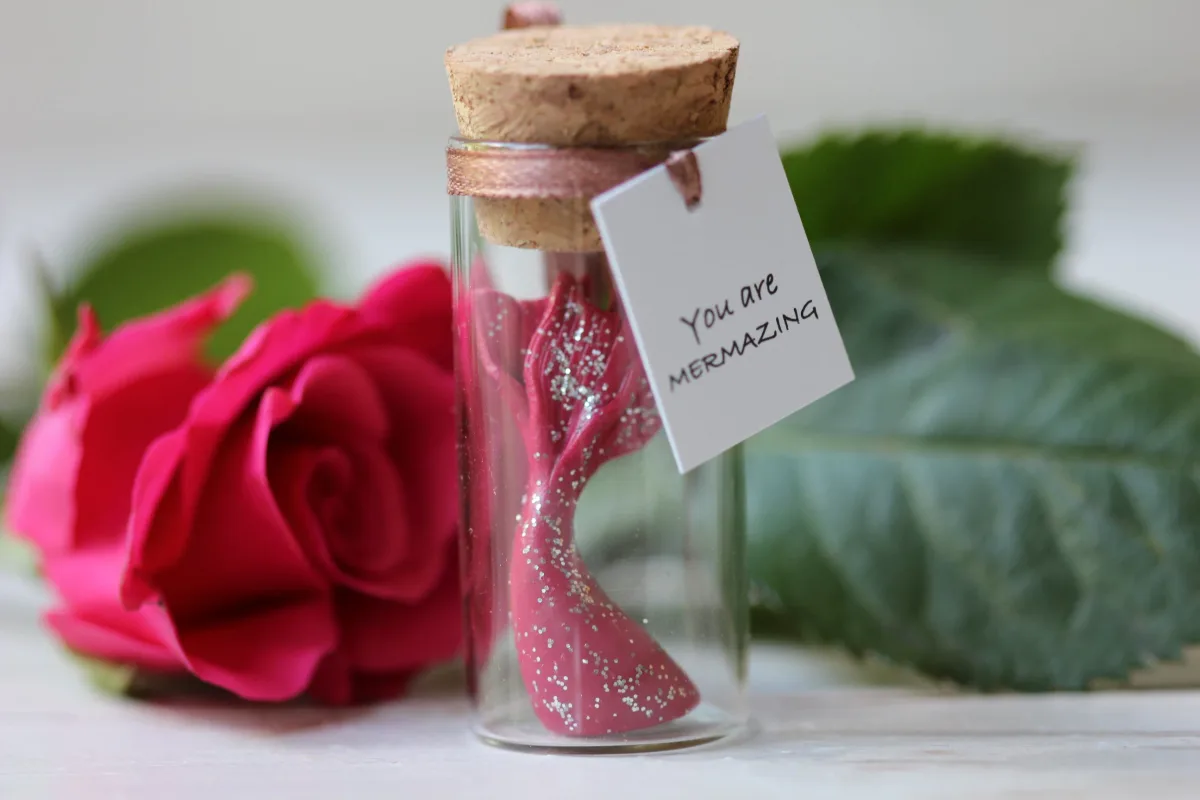 Mermaid Magic in a Bottle! Make a Splash with our Mermaid Tail in a Bottle! Personalized Mermaid Birthday Gift for Friend Coworkers Sister 1