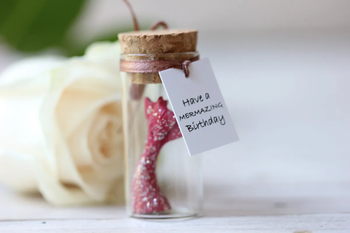 Mermaid Magic in a Bottle! Make a Splash with our Mermaid Tail in a Bottle! Personalized Mermaid Birthday Gift for Friend Coworkers Sister 7
