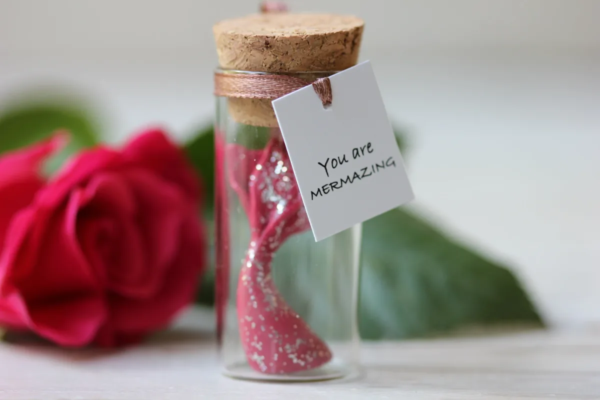 Mermaid Magic in a Bottle! Make a Splash with our Mermaid Tail in a Bottle! Personalized Mermaid Birthday Gift for Friend Coworkers Sister 9
