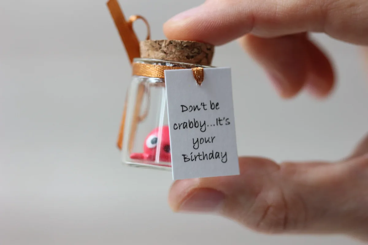 Personalized Birthday Funny Gift for Colleagues Friend Relatives Miniature Figure Crab Cute Party Favors Gifts for Crab, Seafood Lovers 1
