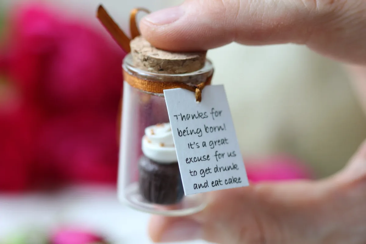 Sweet Delights in Glass: Personalized Pastry Jar Gift for Friend's Coworkers Sister Clay Cake Miniature Birthday Motivational Gift 4