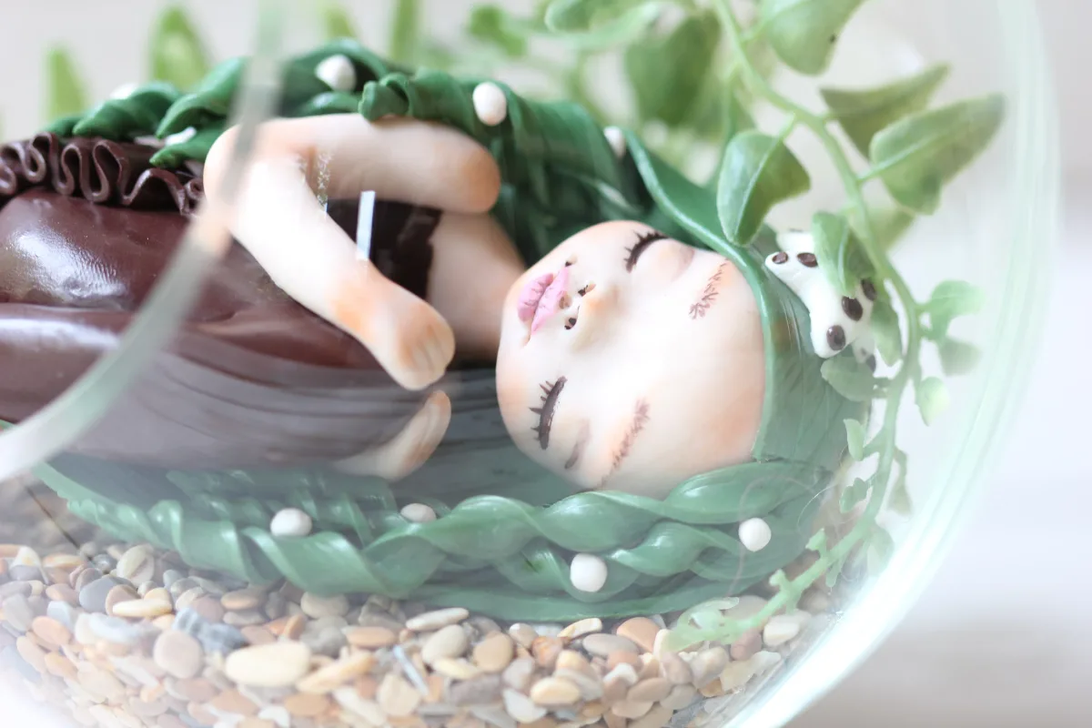 Art Doll Mermaid Handmade Sculpture Ooak Collectible Figurine Unique Gift for Mermaid Lovers Christmas Present Brown Tail Mermaid Green Hair 2