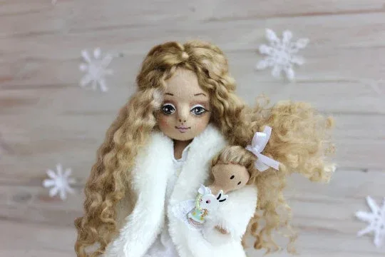 Cloth Doll, Art Doll, Bunny Doll, Collectible Doll, Christmas Birthday Gift for a Girl 4