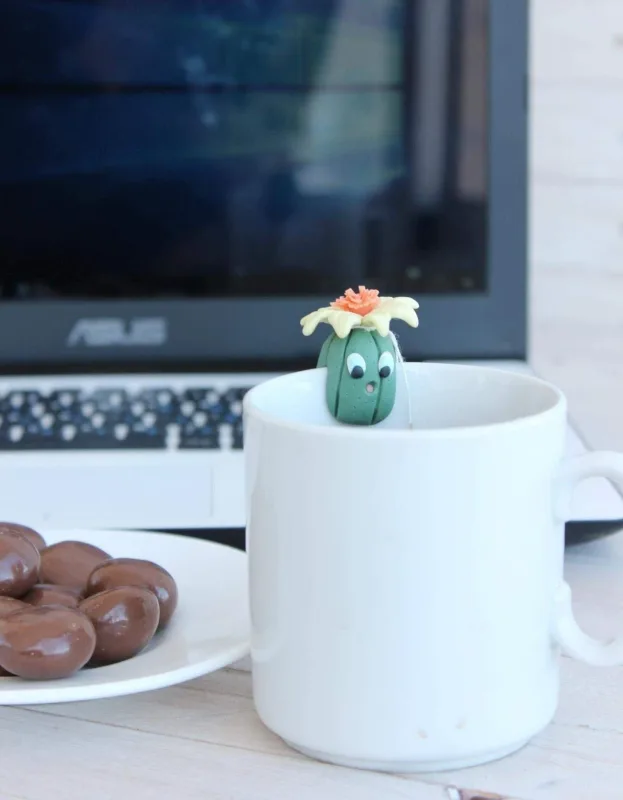 Cute Cactus Tea Bag Holder, Unique Cactus Ornament, Cactus Lovers Gifts, Christmas Birthday Mother's Day New Year Valentines Day Gift