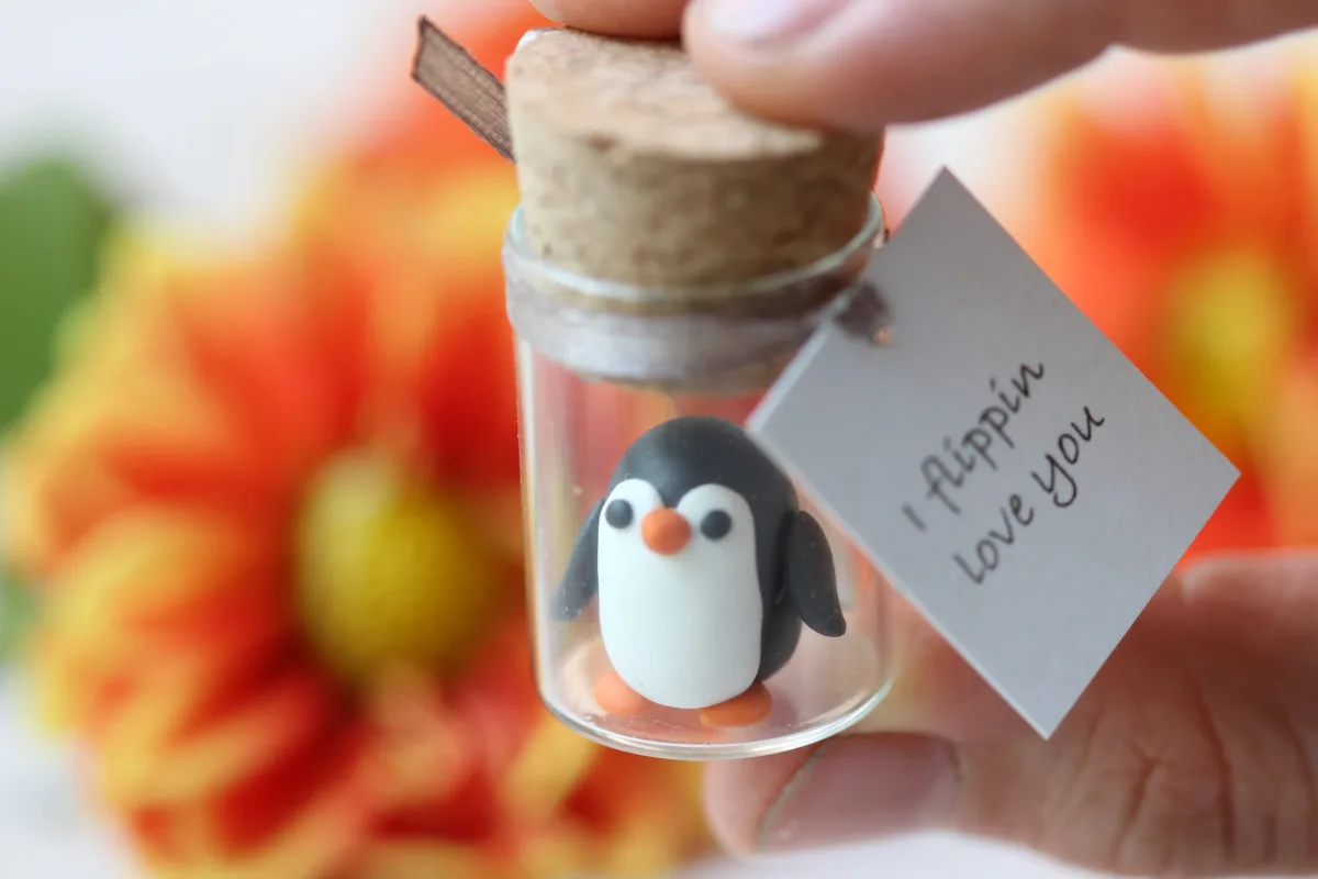 Flip of Love: Personalized Penguin Glass Bottle Pun Anniversary Gift Unique Keepsake Valentine's Day Gifts For Her, Christmas Gifts For Him 2