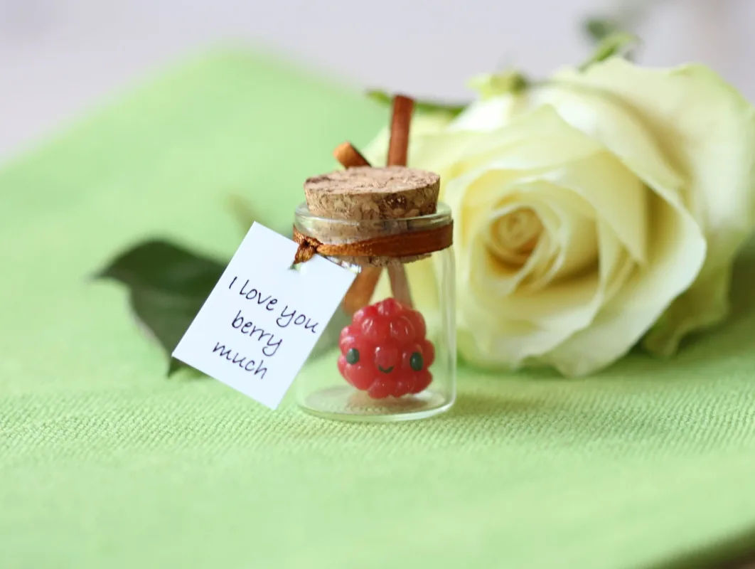Girlfriend Boyfriend Vegan Gift Raspberry Figurine, Party Favors, Mothers Day Personalized Valentine's Day Christmas Customized Gift