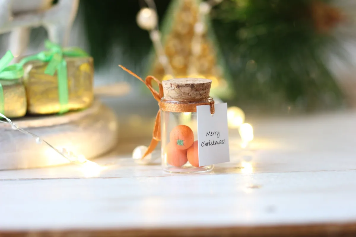 Mandarine Polymer Clay Miniature, Tangerines Christmas gift, oranges, New Year Gift, Boyfriend Gift, Girlfriend Gift, Advent Calendar Gift 1
