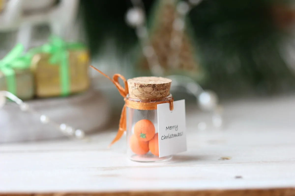 Mandarine Polymer Clay Miniature, Tangerines Christmas gift, oranges, New Year Gift, Boyfriend Gift, Girlfriend Gift, Advent Calendar Gift 4