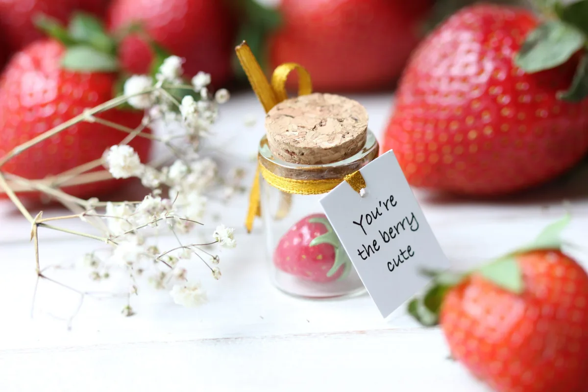 Strawberry Miniature Figurine Berry Strawberry Gift Boyfriend Girlfriend Gift Miss you Gift Thank you Gift Christmas Birthday Vegan Gift 1
