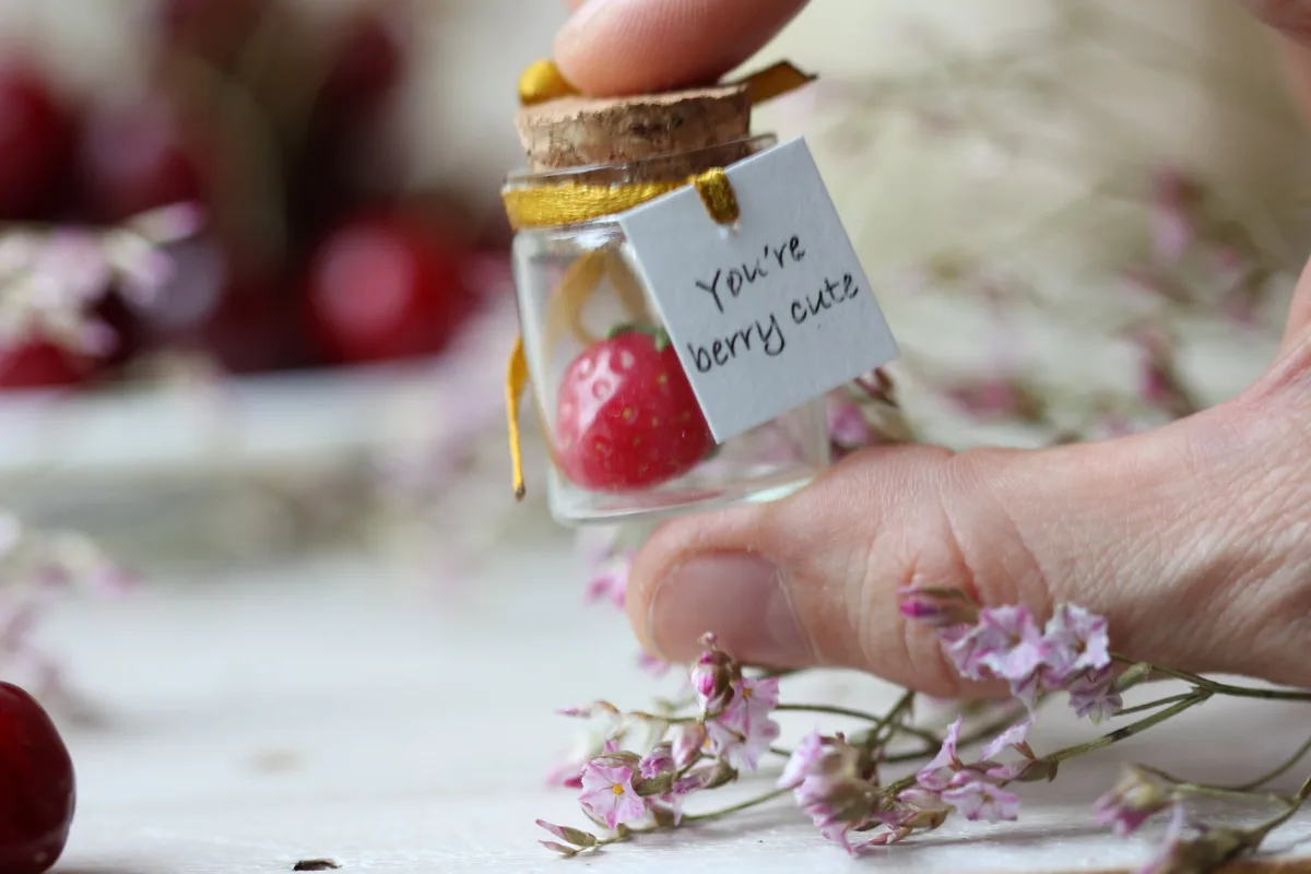 Strawberry Miniature Figurine Berry Strawberry Gift Boyfriend Girlfriend Gift Miss you Gift Thank you Gift Christmas Birthday Vegan Gift 2