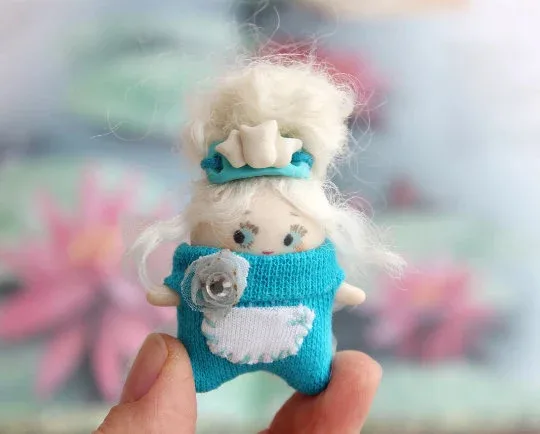 Tooth Fairy, Art Doll, Clay Doll, Handmade Сollectible Polymer Clay Doll Sculpted OOAK Doll, Christmas Present, Birthday Gift for a Girl
