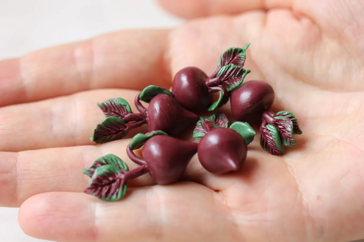 Beetroot Mini Vegetables 1:6 Miniature Food For Dollhouse 5 Pcs Beet Veggies 10