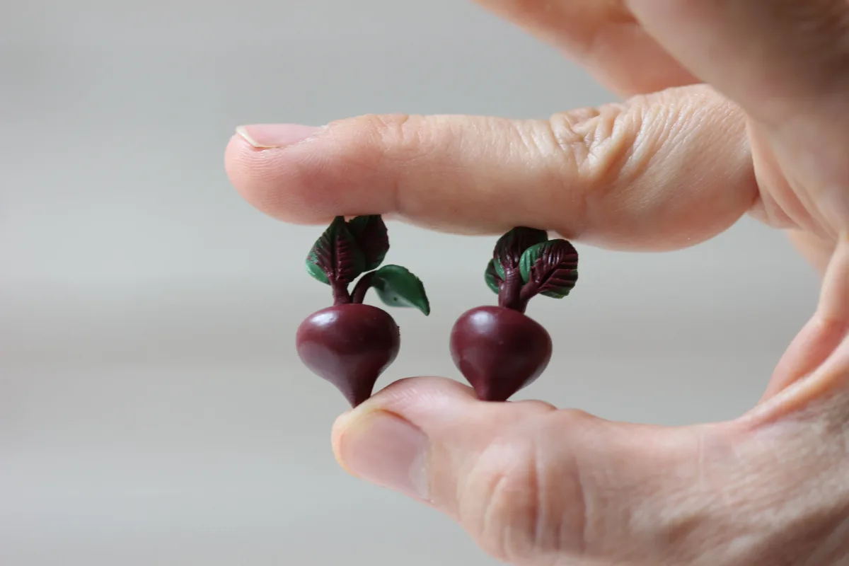 Beetroot Mini Vegetables 1:6 Miniature Food For Dollhouse 5 Pcs Beet Veggies 2