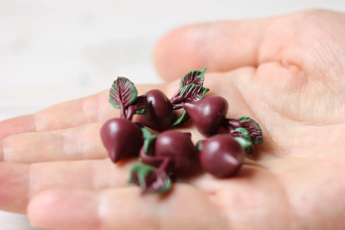 Beetroot Mini Vegetables 1:6 Miniature Food For Dollhouse 5 Pcs Beet Veggies 3