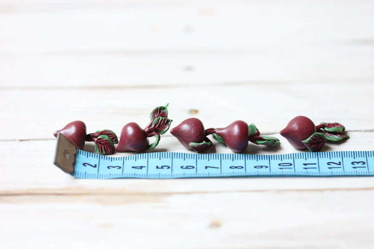 Beetroot Mini Vegetables 1:6 Miniature Food For Dollhouse 5 Pcs Beet Veggies 4