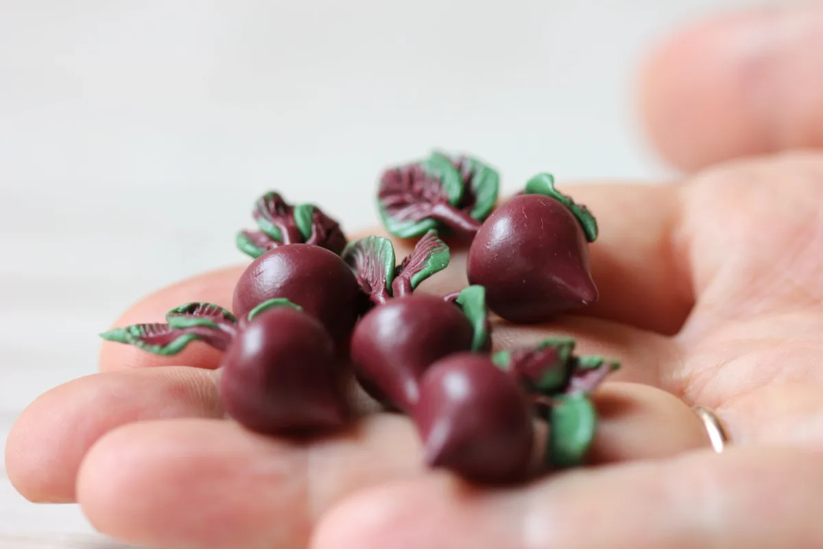 Beetroot Mini Vegetables 1:6 Miniature Food For Dollhouse 5 Pcs Beet Veggies 5