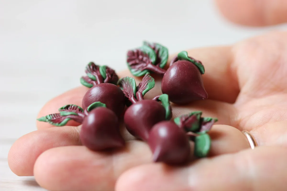 Beetroot Mini Vegetables 1:6 Miniature Food For Dollhouse 5 Pcs Beet Veggies 7