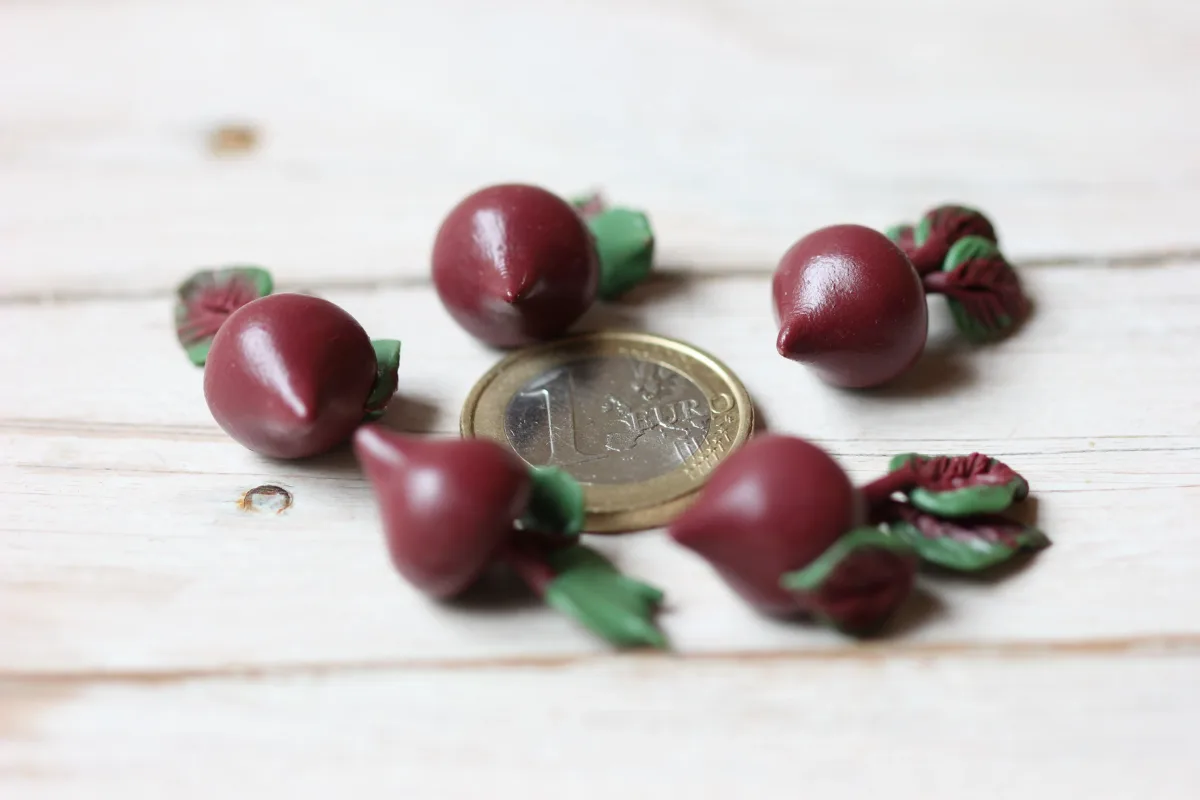 Beetroot Mini Vegetables 1:6 Miniature Food For Dollhouse 5 Pcs Beet Veggies 8