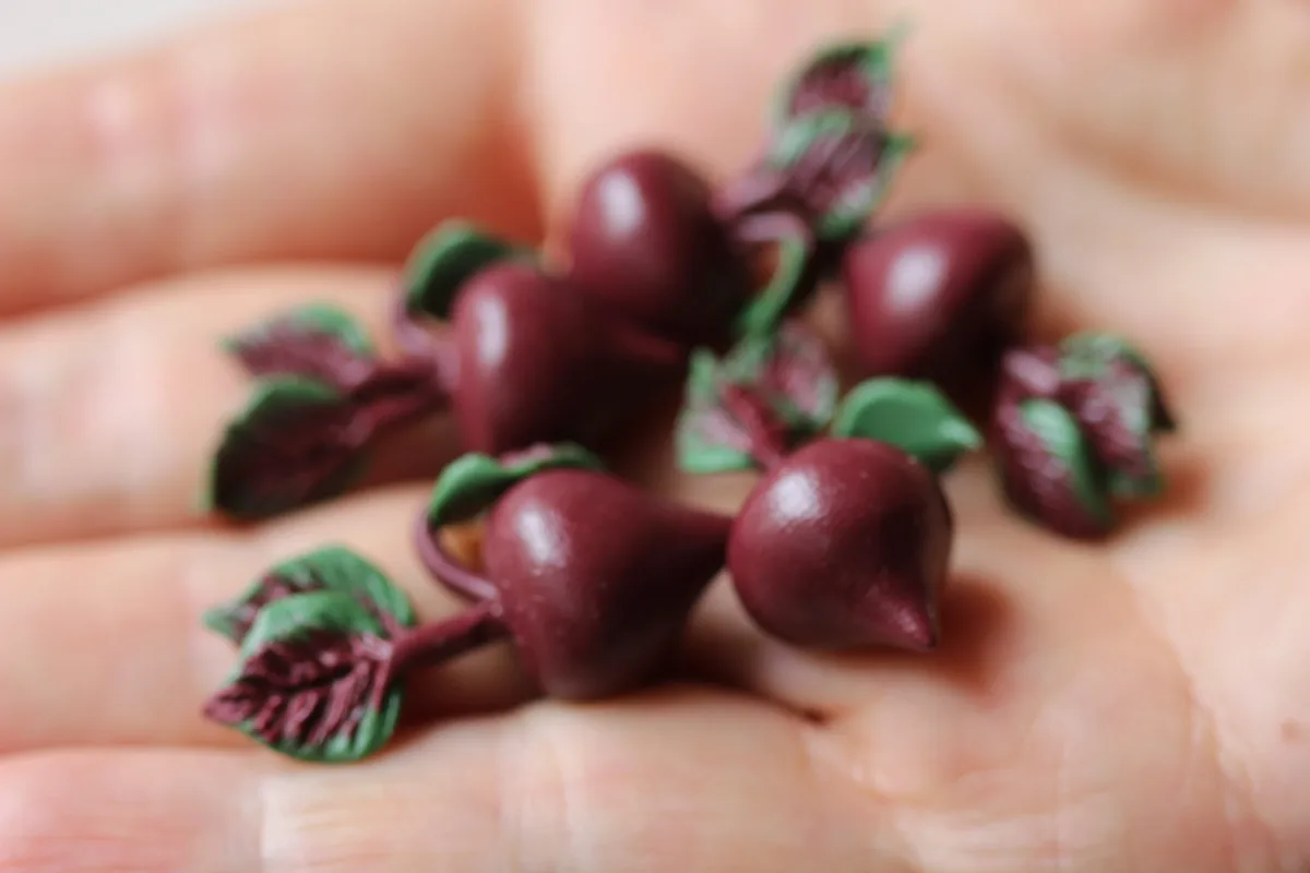 Beetroot Mini Vegetables 1:6 Miniature Food For Dollhouse 5 Pcs Beet Veggies 9