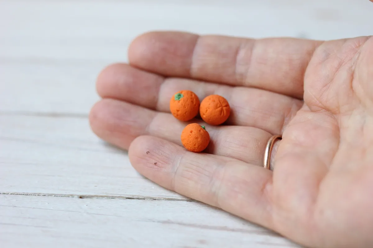 Mini Fruits 1/12 Miniature Food For Dolls, Dollhouse 14 Pcs in the Basket Watermelon Banana branch Pears Grenades Oranges Apples 10