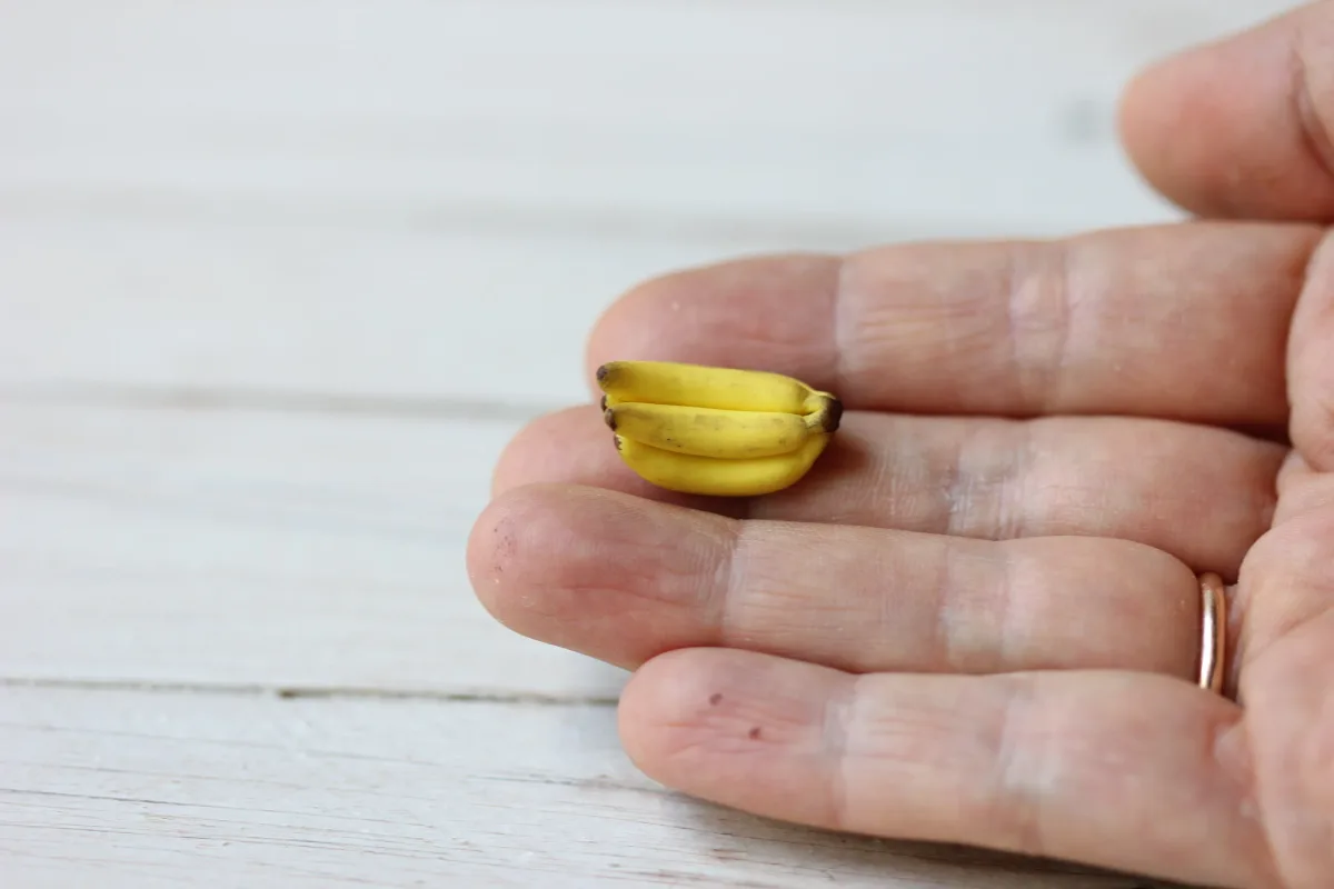 Mini Fruits 1/12 Miniature Food For Dolls, Dollhouse 14 Pcs in the Basket Watermelon Banana branch Pears Grenades Oranges Apples 7
