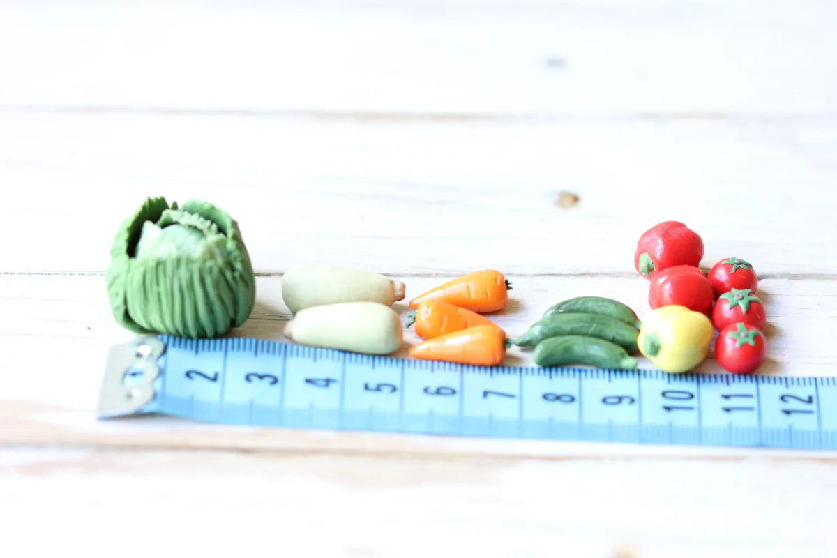 Mini Vegetables 1:12 Miniature Realistic Food For Dollhouse 15 Pcs Veggies in a Basket Barbie Food BJD Doll Kitchen Accessories Food Playset 10
